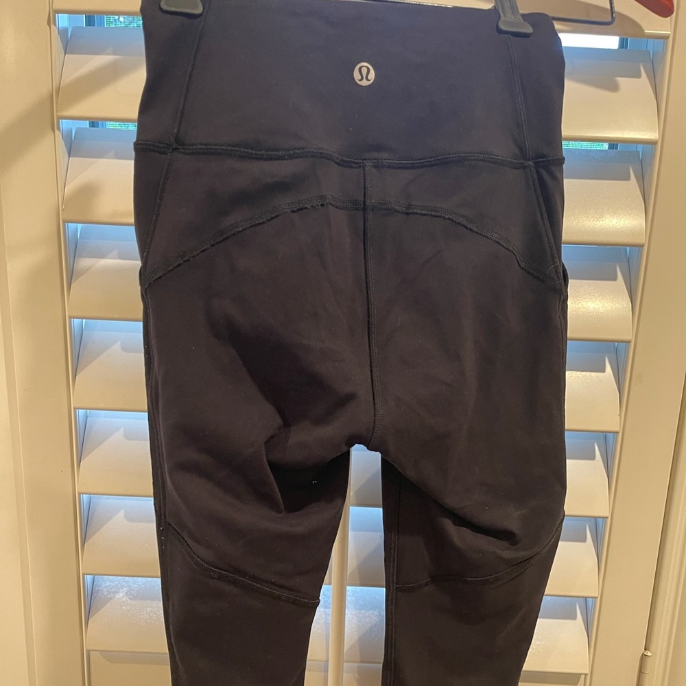 Black Lululemon high waisted crop- wore twice